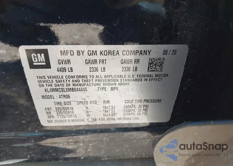 2021 Buick Encore Gx Awd Preferred from USA, damaged, VIN KL4MMCSLXMB044445